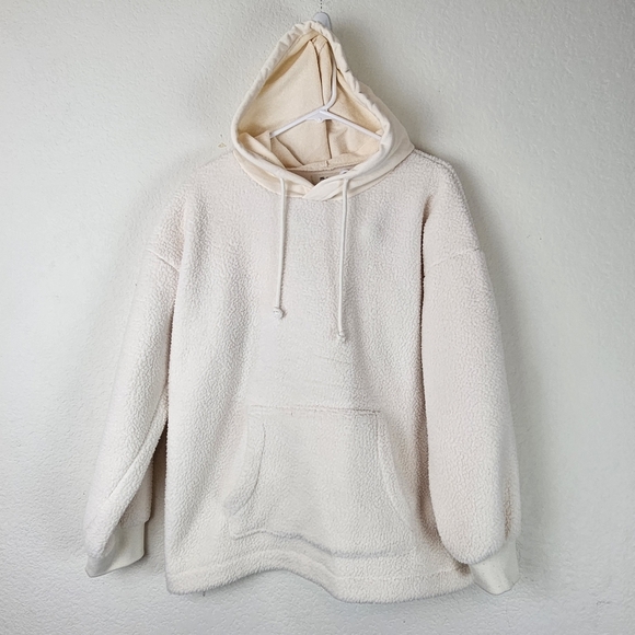 Madewell Resourced Fleece Bubble Sleeve Hoodie Sweatshirt - Picture 2 of 11